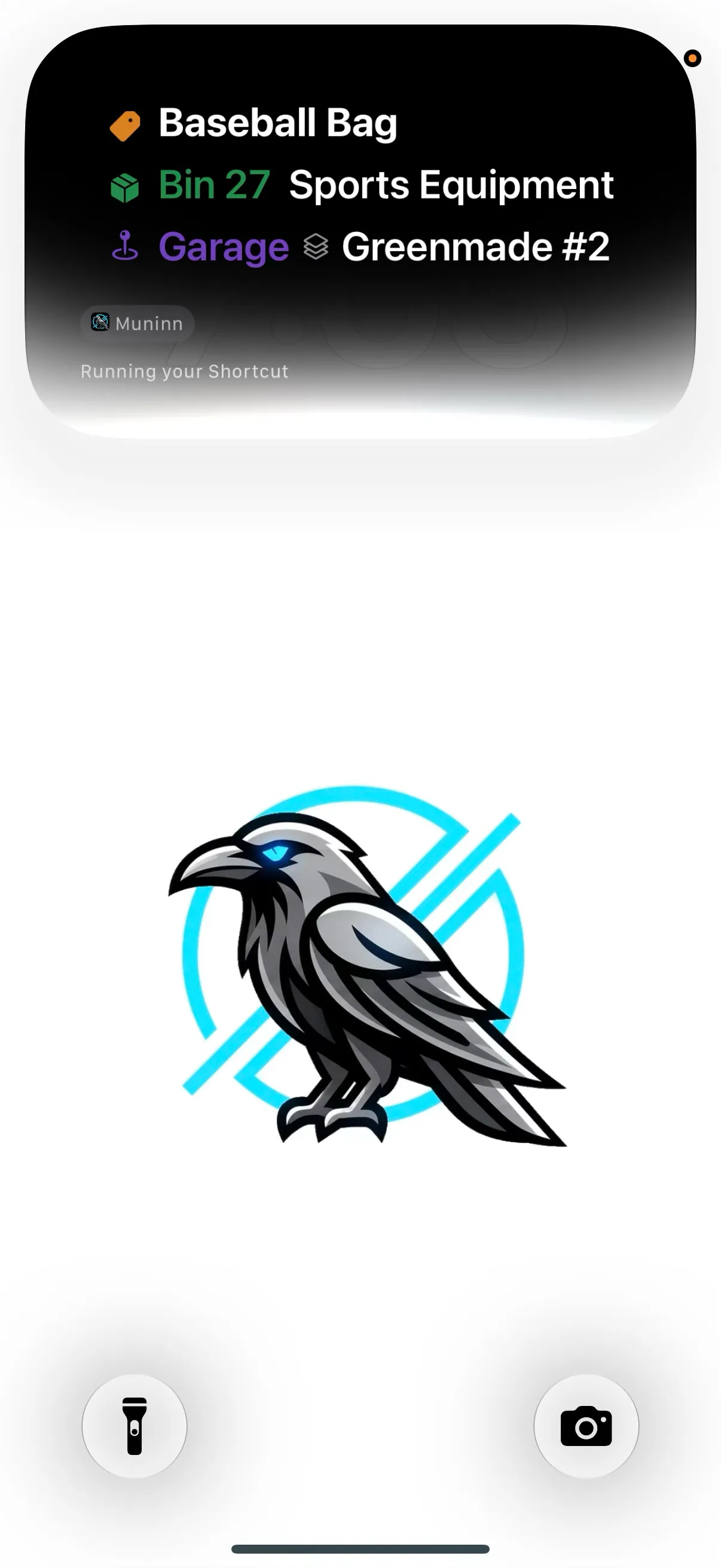 Siri’s answer on a locked iPhone: Baseball Bag, Bin 27 Sports Equipment, Garage, Greenmade #2